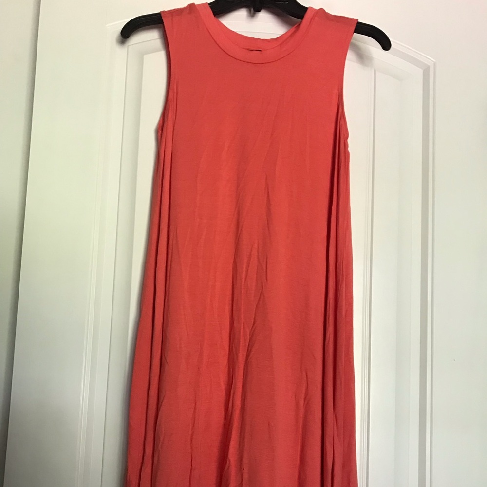 Orange Sleeveless T-Shirt Dress